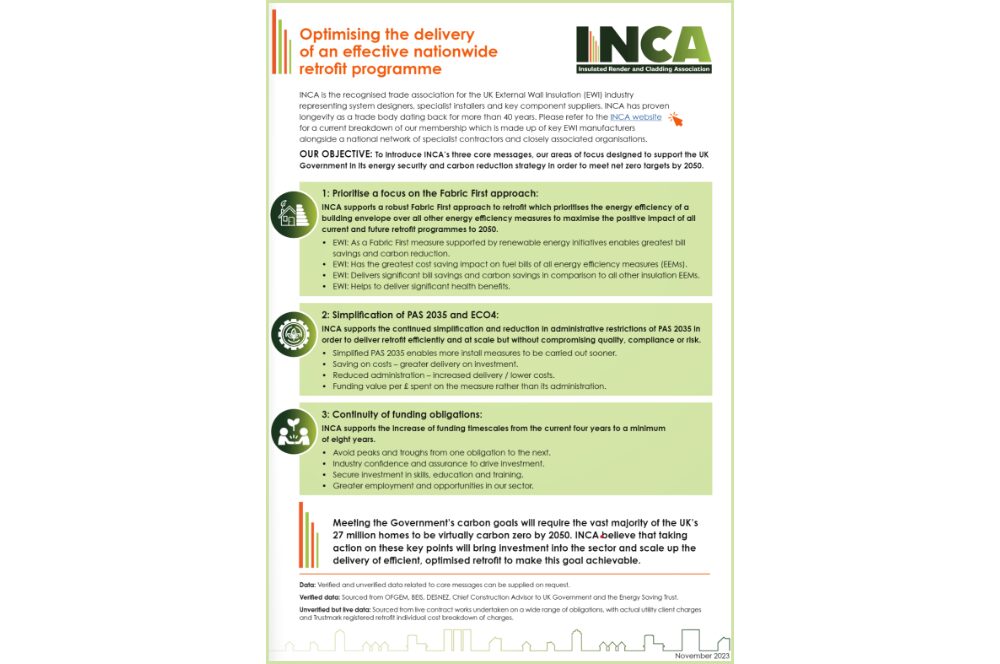 INCA calls on Government to optimise retrofit programme